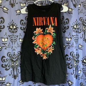 Nirvana Heart Flower Muscle T Shirt Tank Top